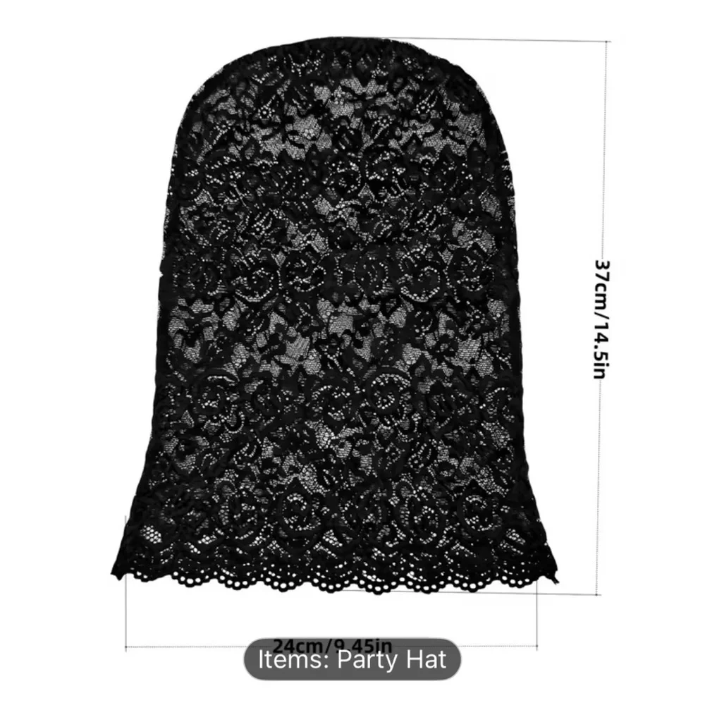 Elegant Black Lace Party Hat